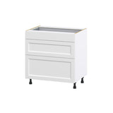 Hugo&Borg Riviera 33-in W x 34.5-in H x 24-in D Bright White 3-Drawer Base Fully Assembled Cabinet (Recessed Panel Style)