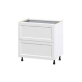 Hugo&Borg Riviera 33-in W x 34.5-in H x 24-in D Bright White 3-Drawer Base Fully Assembled Cabinet (Recessed Panel Style)