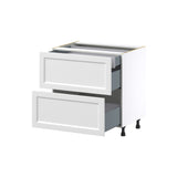 Hugo&Borg Riviera 33-in W x 34.5-in H x 24-in D Bright White 3-Drawer Base Fully Assembled Cabinet (Recessed Panel Style)