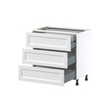 Hugo&Borg Riviera 33-in W x 34.5-in H x 24-in D Bright White 4-Drawer Base Fully Assembled Cabinet (Recessed Panel Style)