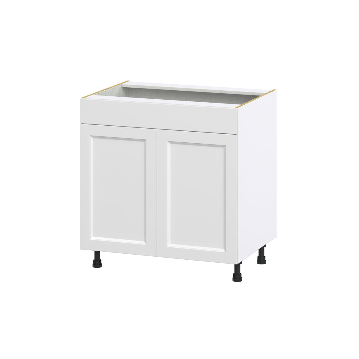 Hugo&Borg Riviera 33-in W x 34.5-in H x 24-in D Bright White Sink Base Fully Assembled Cabinet (Recessed Panel Shaker Style)