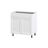 Hugo&Borg Riviera 33-in W x 34.5-in H x 24-in D Bright White Sink Base Fully Assembled Cabinet (Recessed Panel Shaker Style)