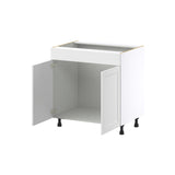 Hugo&Borg Riviera 33-in W x 34.5-in H x 24-in D Bright White Sink Base Fully Assembled Cabinet (Recessed Panel Shaker Style)