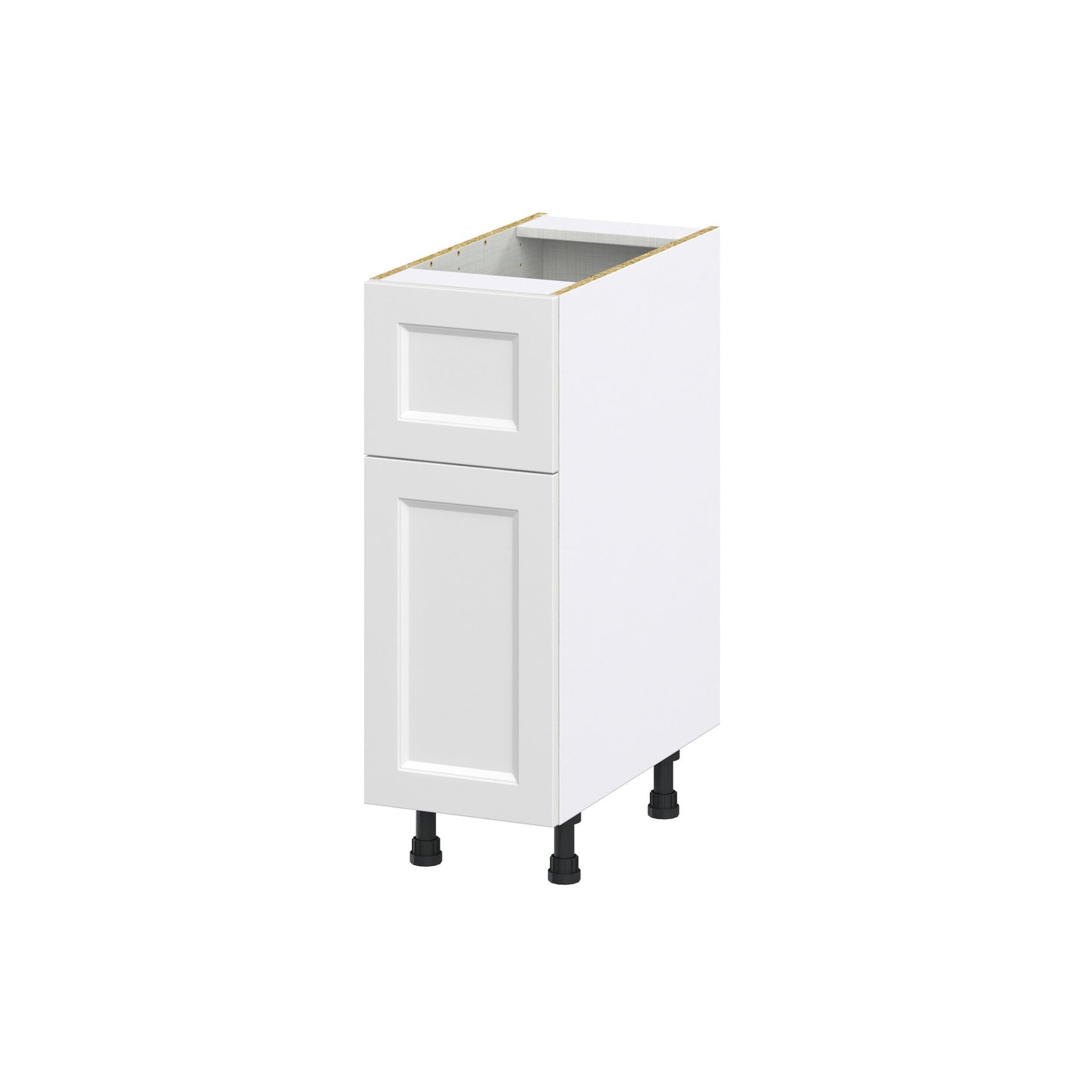 Hugo&Borg Riviera 12-in W x 34.5-in H x 25-in D Bright White 1-Drawer Base Fully Assembled Cabinet (Recessed Panel Shaker Style)