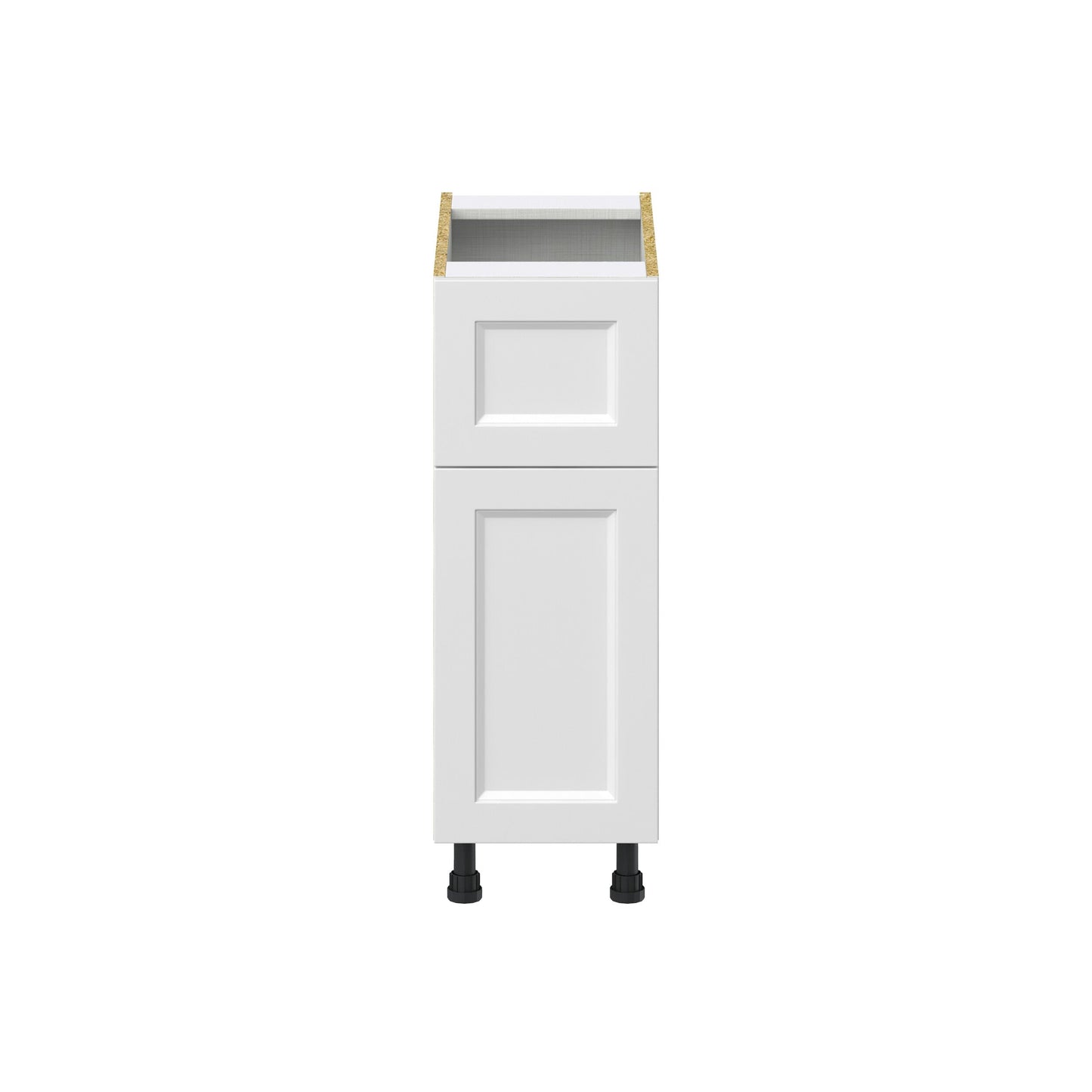 Hugo&Borg Riviera 12-in W x 34.5-in H x 25-in D Bright White 1-Drawer Base Fully Assembled Cabinet (Recessed Panel Shaker Style)