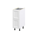 Hugo&Borg Riviera 12-in W x 34.5-in H x 24-in D Bright White 3-Drawer Base Fully Assembled Cabinet (Recessed Panel Style)