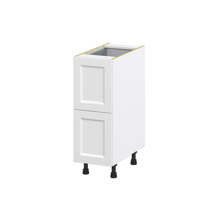 Hugo&Borg Riviera 12-in W x 34.5-in H x 24-in D Bright White 3-Drawer Base Fully Assembled Cabinet (Recessed Panel Style)