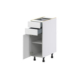 Hugo&Borg Riviera 12-in W x 34.5-in H x 24-in D Bright White 2-Drawers Base Fully Assembled Cabinet (Recessed Panel Shaker Style)