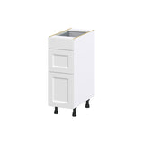 Hugo&Borg Riviera 12-in W x 34.5-in H x 24-in D Bright White 3-Drawer Base Fully Assembled Cabinet (Recessed Panel Style)