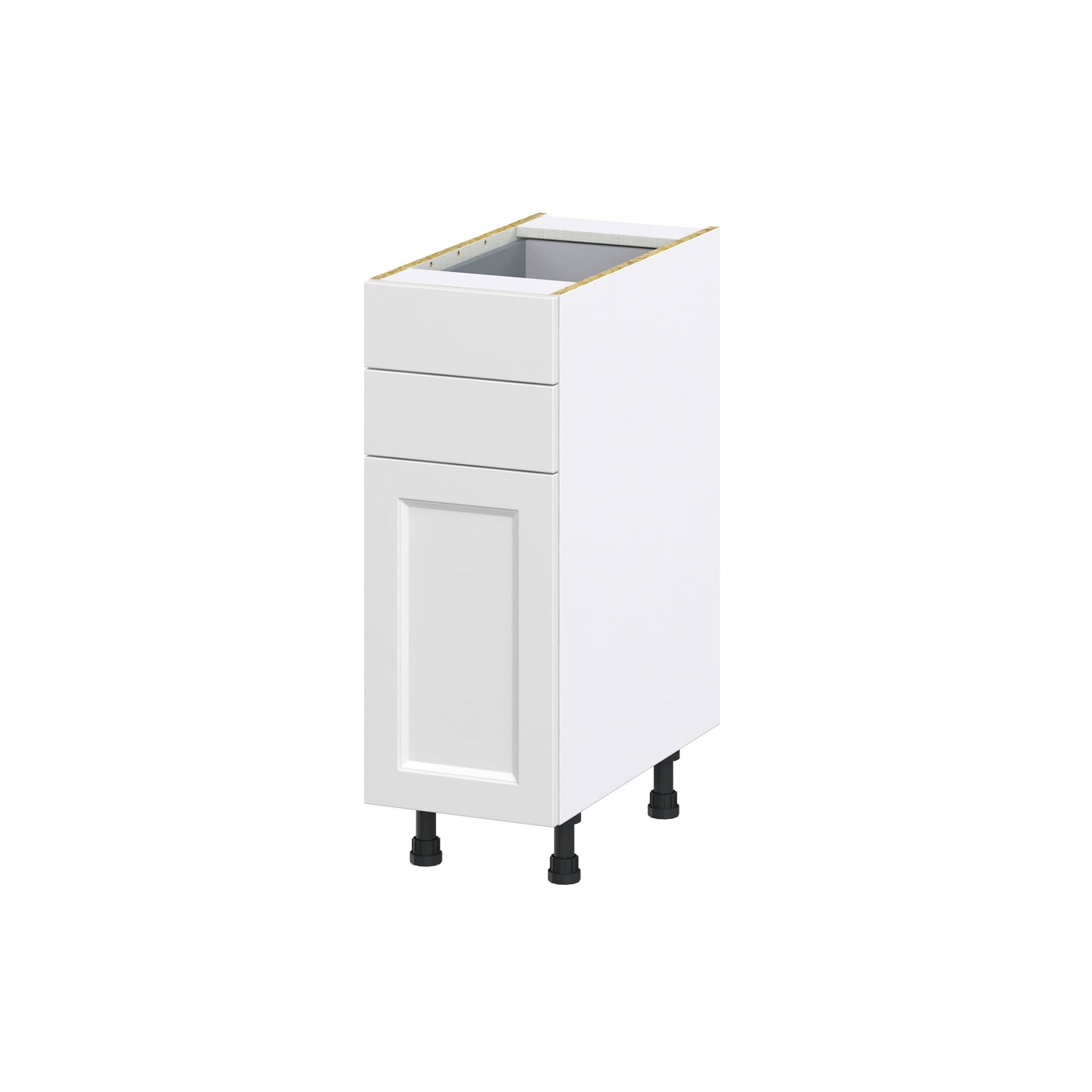 Hugo&Borg Riviera 12-in W x 34.5-in H x 24-in D Bright White 2-Drawers Base Fully Assembled Cabinet (Recessed Panel Shaker Style)