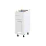 Hugo&Borg Riviera 12-in W x 34.5-in H x 24-in D Bright White 2-Drawers Base Fully Assembled Cabinet (Recessed Panel Shaker Style)