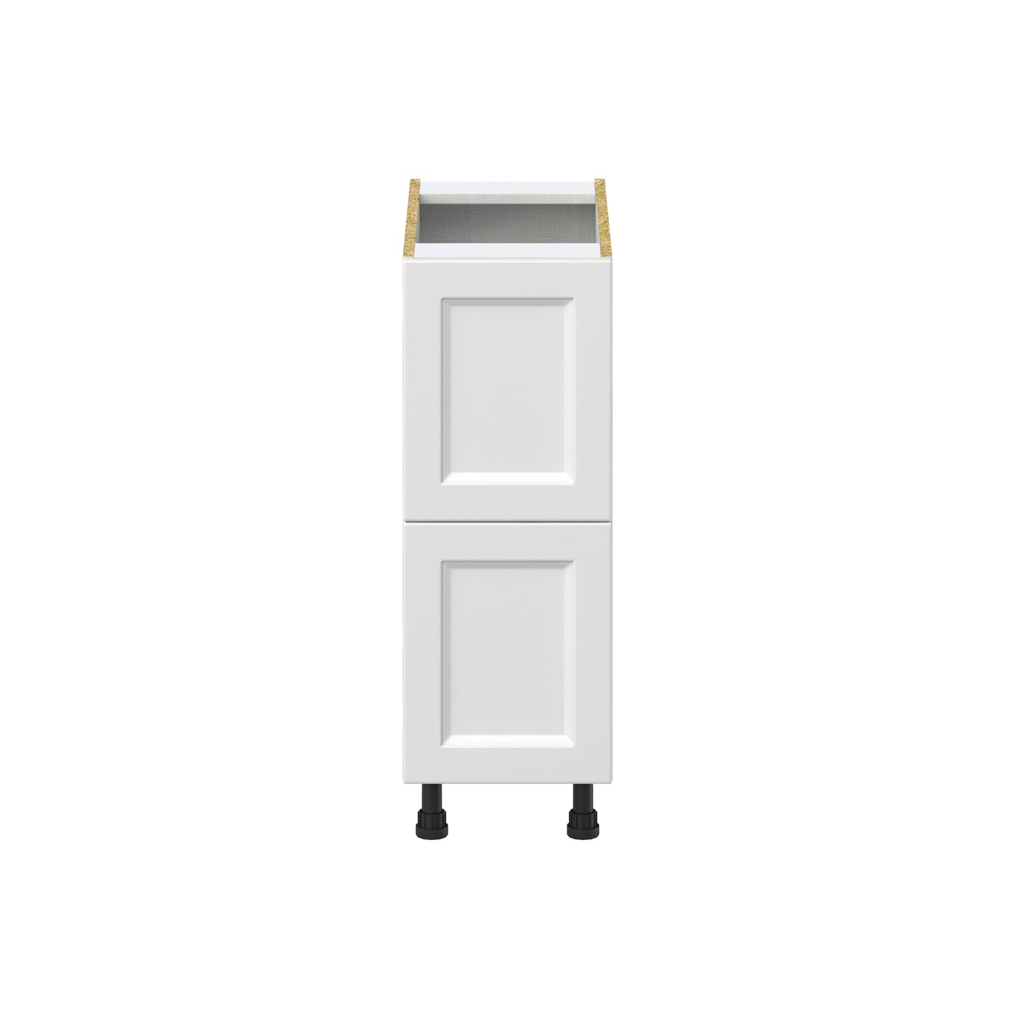 Hugo&Borg Riviera 12-in W x 34.5-in H x 24-in D Bright White 2-Drawer Base Fully Assembled Cabinet (Recessed Panel Style)
