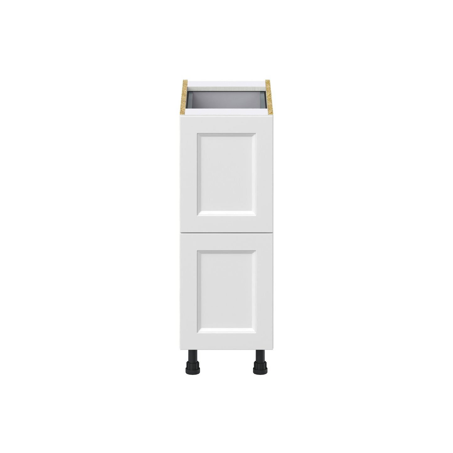 Hugo&Borg Riviera 12-in W x 34.5-in H x 24-in D Bright White 3-Drawer Base Fully Assembled Cabinet (Recessed Panel Style)