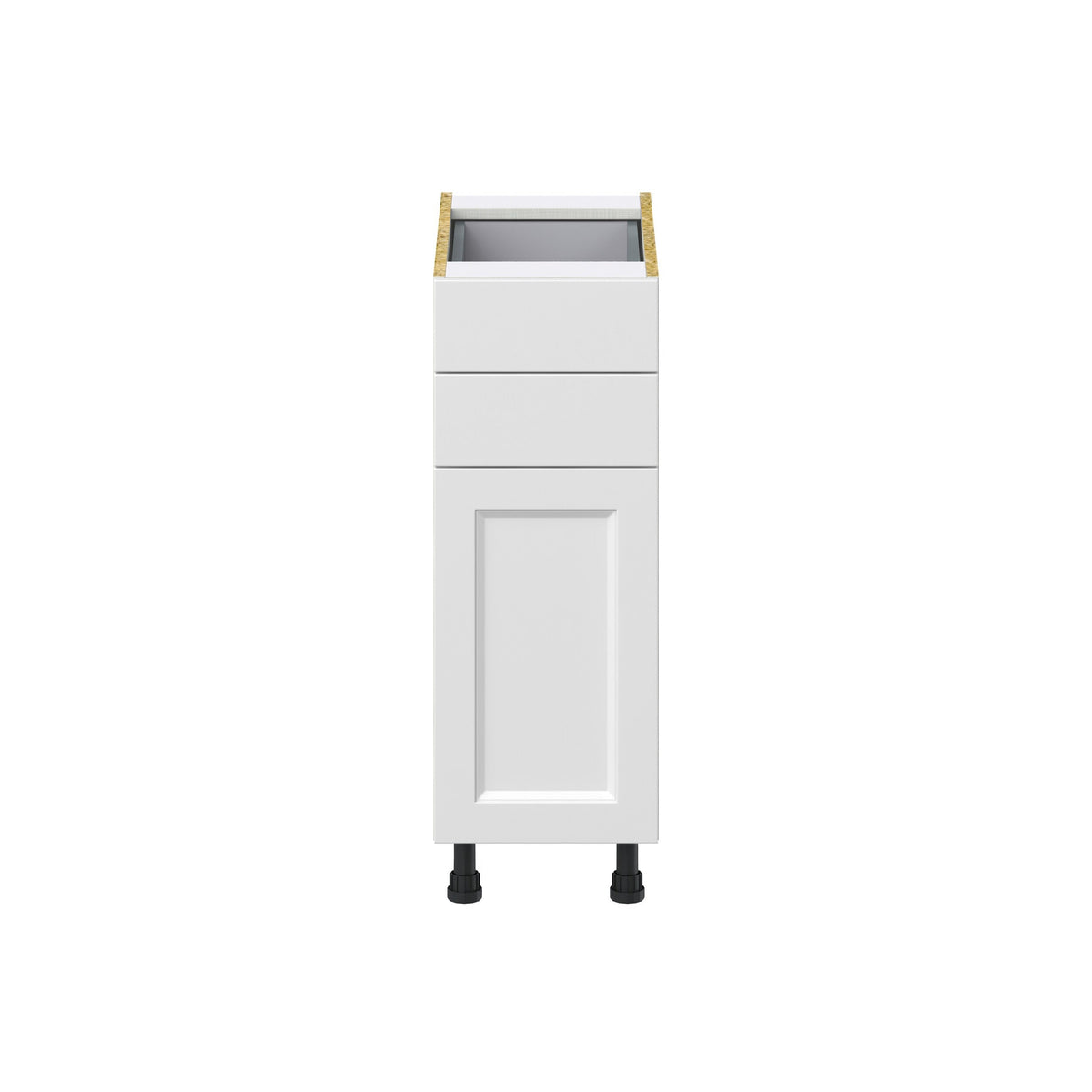 Hugo&Borg Riviera 12-in W x 34.5-in H x 24-in D Bright White 2-Drawers Base Fully Assembled Cabinet (Recessed Panel Shaker Style)