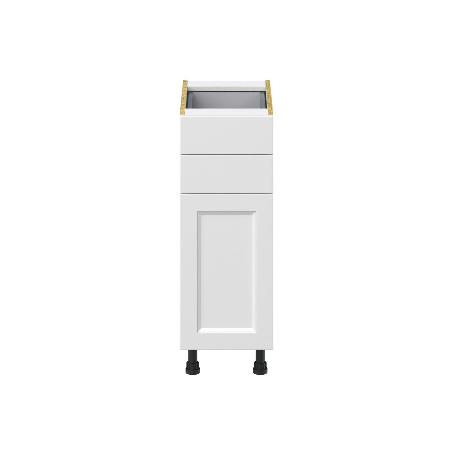 Hugo&Borg Riviera 12-in W x 34.5-in H x 24-in D Bright White 2-Drawers Base Fully Assembled Cabinet (Recessed Panel Shaker Style)