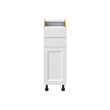 Hugo&Borg Riviera 12-in W x 34.5-in H x 24-in D Bright White 2-Drawers Base Fully Assembled Cabinet (Recessed Panel Shaker Style)