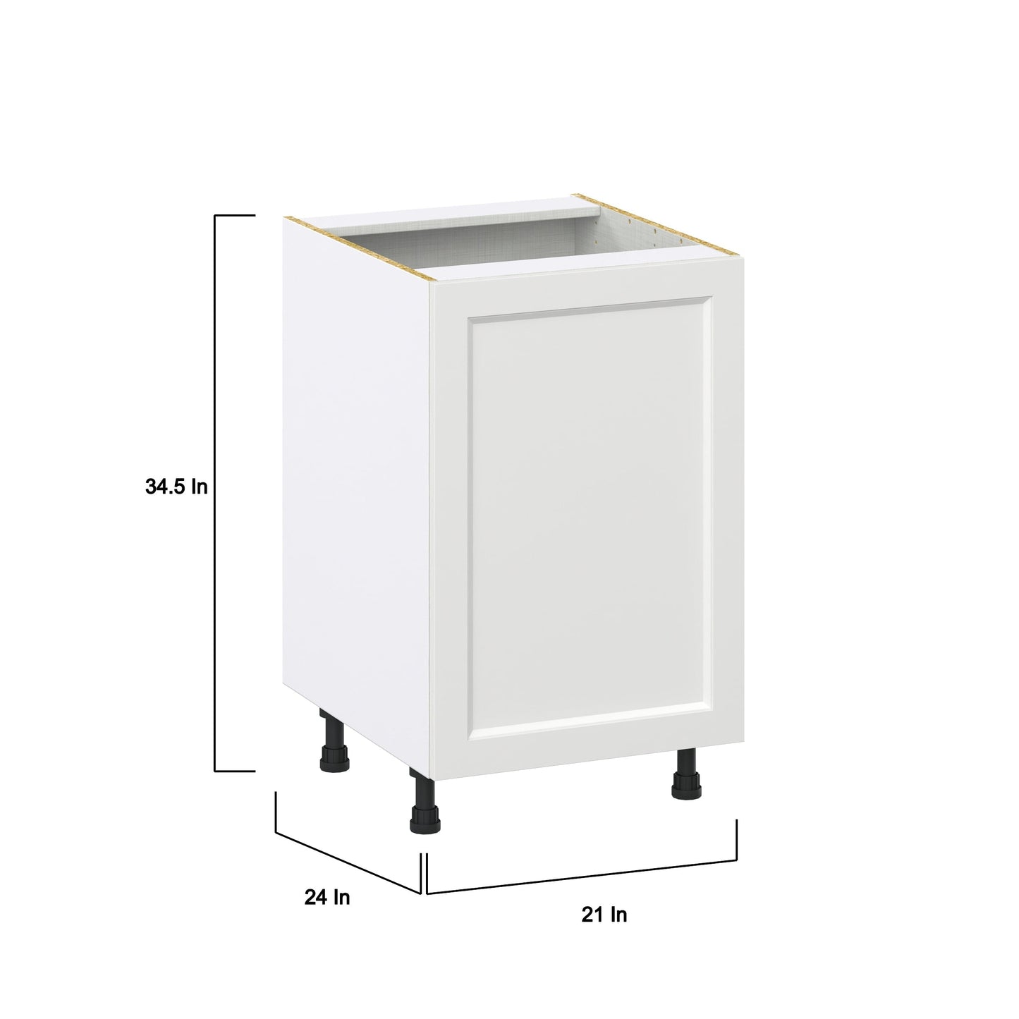 Hugo&Borg Riviera 21-in W x 34.5-in H x 24-in D Bright White 3-Drawers Base Fully Assembled Cabinet (Recessed Panel Shaker Style)
