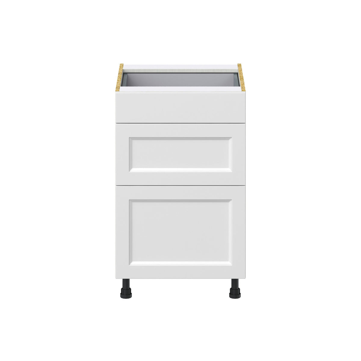 Hugo&Borg Riviera 21-in W x 34.5-in H x 24-in D Bright White 3-Drawer Base Fully Assembled Cabinet (Recessed Panel Style)
