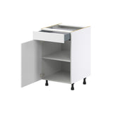 Hugo&Borg Riviera 21-in W x 34.5-in H x 24-in D Bright White 1-Drawer Base Fully Assembled Cabinet (Recessed Panel Shaker Style)