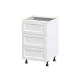 Hugo&Borg Riviera 21-in W x 34.5-in H x 24-in D Bright White 3-Drawer Base Fully Assembled Cabinet (Recessed Panel Style)