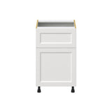 Hugo&Borg Riviera 21-in W x 34.5-in H x 25-in D Bright White 1-Drawer Base Fully Assembled Cabinet (Recessed Panel Shaker Style)