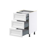 Hugo&Borg Riviera 21-in W x 34.5-in H x 24-in D Bright White 4-Drawer Base Fully Assembled Cabinet (Recessed Panel Style)