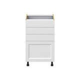 Hugo&Borg Riviera 21-in W x 34.5-in H x 24-in D Bright White 4-Drawer Base Fully Assembled Cabinet (Recessed Panel Style)