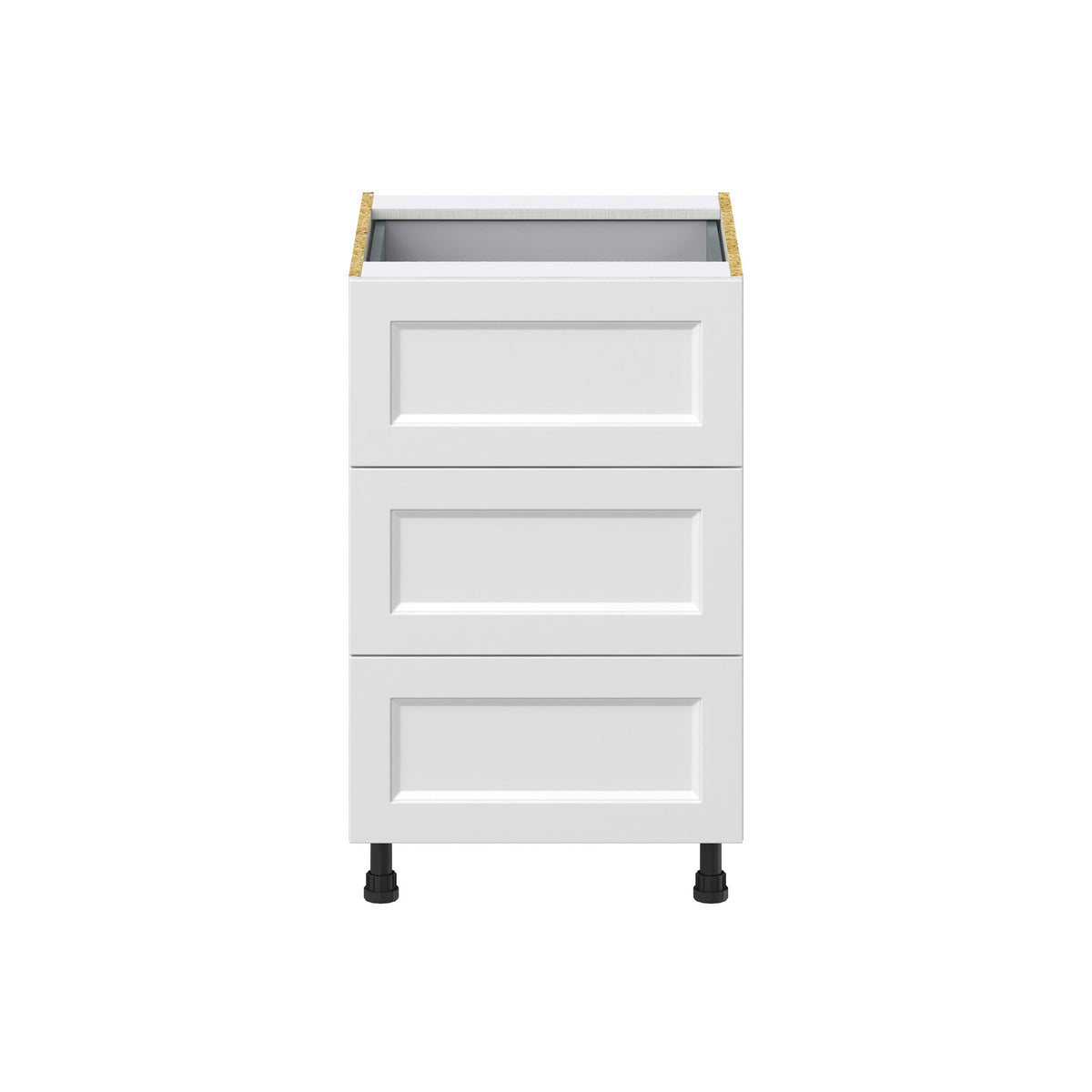Hugo&Borg Riviera 21-in W x 34.5-in H x 24-in D Bright White 4-Drawer Base Fully Assembled Cabinet (Recessed Panel Style)