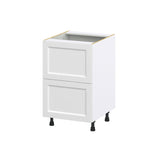 Hugo&Borg Riviera 21-in W x 34.5-in H x 24-in D Bright White 2-Drawer Base Fully Assembled Cabinet (Recessed Panel Style)
