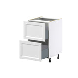 Hugo&Borg Riviera 21-in W x 34.5-in H x 24-in D Bright White 2-Drawer Base Fully Assembled Cabinet (Recessed Panel Style)