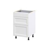 Hugo&Borg Riviera 21-in W x 34.5-in H x 24-in D Bright White 3-Drawer Base Fully Assembled Cabinet (Recessed Panel Style)