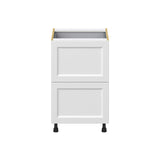Hugo&Borg Riviera 21-in W x 34.5-in H x 24-in D Bright White 3-Drawer Base Fully Assembled Cabinet (Recessed Panel Style)