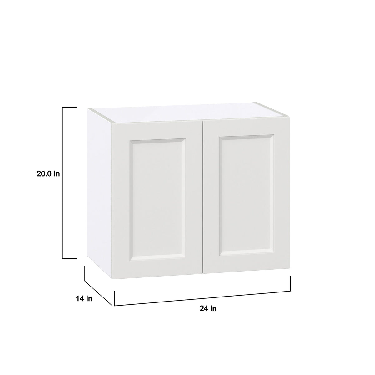 Hugo&Borg Riviera 24-in W x 20-in H x 14-in D Bright White Wall Fully Assembled Cabinet (Recessed Panel Shaker Door Style)