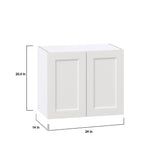 Hugo&Borg Riviera 24-in W x 20-in H x 14-in D Bright White Wall Fully Assembled Cabinet (Recessed Panel Shaker Door Style)