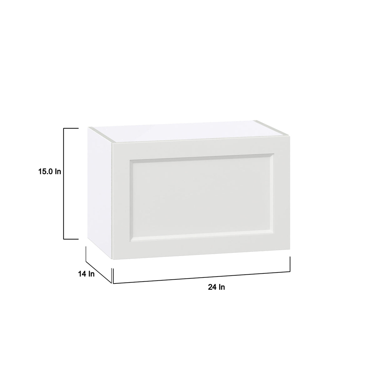 Hugo&Borg Riviera 24-in W x 15-in H x 14-in D Bright White Wall Fully Assembled Cabinet (Recessed Panel Shaker Door Style)