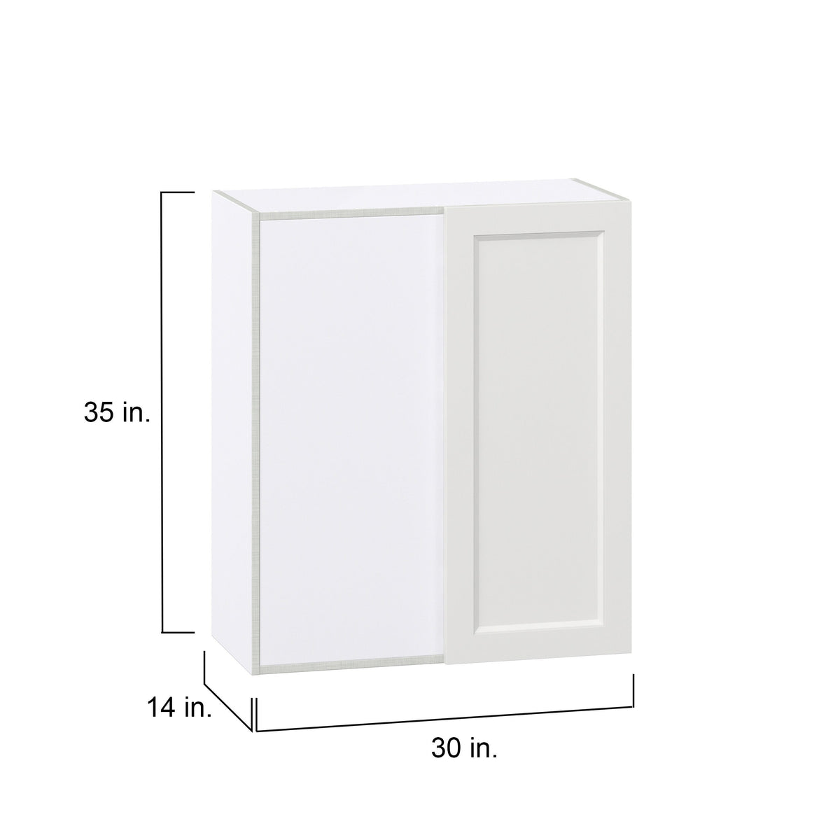 Hugo&Borg Riviera 30-in W x 35-in H x 14-in D Bright White Wall Fully Assembled Cabinet (Recessed Panel Shaker Door Style)