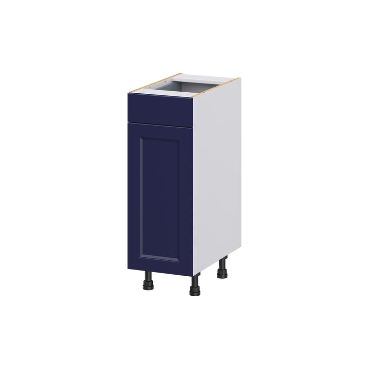 Hugo&Borg Lorette 12-in W x 34.5-in H x 21-in D Navy Blue 1-Drawer Base Fully Assembled Cabinet (Recessed Panel Shaker Door Style)