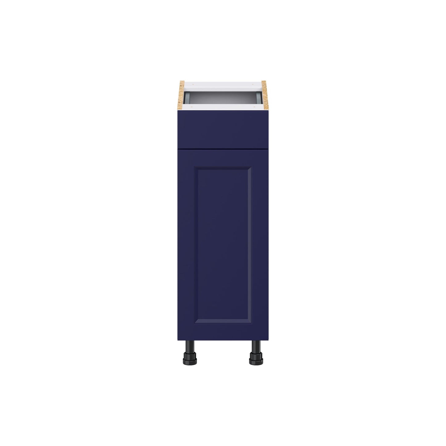 Hugo&Borg Lorette 12-in W x 34.5-in H x 21-in D Navy Blue 1-Drawer Base Fully Assembled Cabinet (Recessed Panel Shaker Door Style)