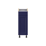 Hugo&Borg Lorette 12-in W x 34.5-in H x 21-in D Navy Blue 1-Drawer Base Fully Assembled Cabinet (Recessed Panel Shaker Door Style)
