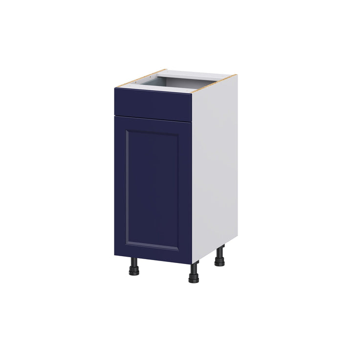 Hugo&Borg Lorette 15-in W x 34.5-in H x 21-in D Navy Blue 1-Drawer Base Fully Assembled Cabinet (Recessed Panel Shaker Door Style)