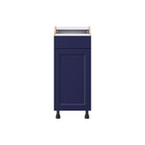 Hugo&Borg Lorette 15-in W x 34.5-in H x 21-in D Navy Blue 1-Drawer Base Fully Assembled Cabinet (Recessed Panel Shaker Door Style)