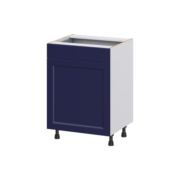 Hugo&Borg Lorette 24-in W x 34.5-in H x 21-in D Navy Blue 1-Drawer Base Fully Assembled Cabinet (Recessed Panel Shaker Door Style)