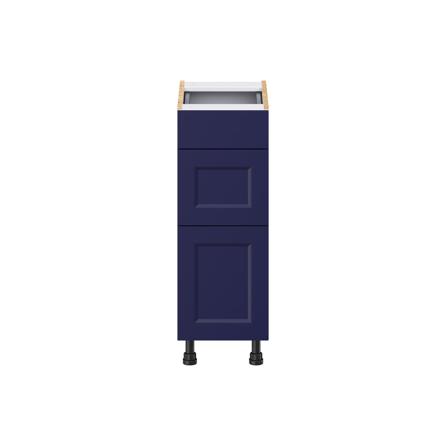 Hugo&Borg Lorette 12-in W x 34.5-in H x 21-in D Navy Blue 3-Drawer Base Fully Assembled Cabinet (Recessed Panel Style)