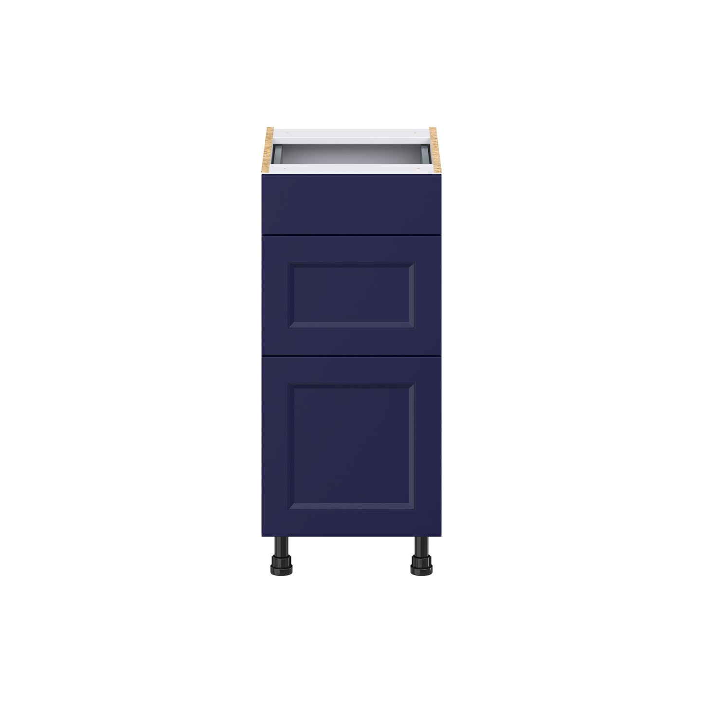 Hugo&Borg Lorette 15-in W x 34.5-in H x 21-in D Navy Blue 3-Drawer Base Fully Assembled Cabinet (Recessed Panel Style)