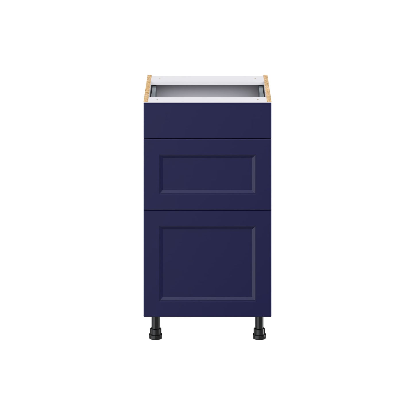 Hugo&Borg Lorette 18-in W x 34.5-in H x 21-in D Navy Blue 3-Drawer Base Fully Assembled Cabinet (Recessed Panel Style)