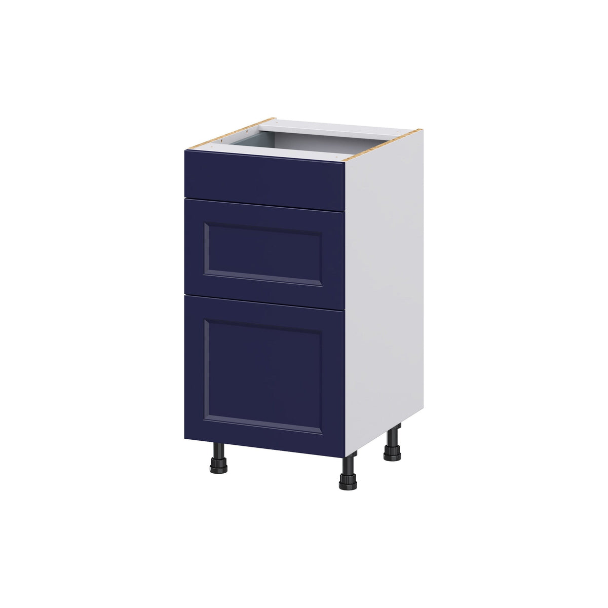 Hugo&Borg Lorette 18-in W x 34.5-in H x 21-in D Navy Blue 3-Drawer Base Fully Assembled Cabinet (Recessed Panel Style)