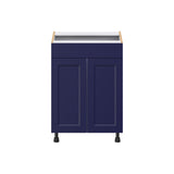 Hugo&Borg Lorette 24-in W x 34.5-in H x 21-in D Navy Blue Sink Base Fully Assembled Cabinet (Recessed Panel Shaker Style)
