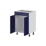 Hugo&Borg Lorette 24-in W x 34.5-in H x 21-in D Navy Blue Sink Base Fully Assembled Cabinet (Recessed Panel Shaker Style)
