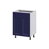 Hugo&Borg Lorette 24-in W x 34.5-in H x 21-in D Navy Blue Sink Base Fully Assembled Cabinet (Recessed Panel Shaker Style)