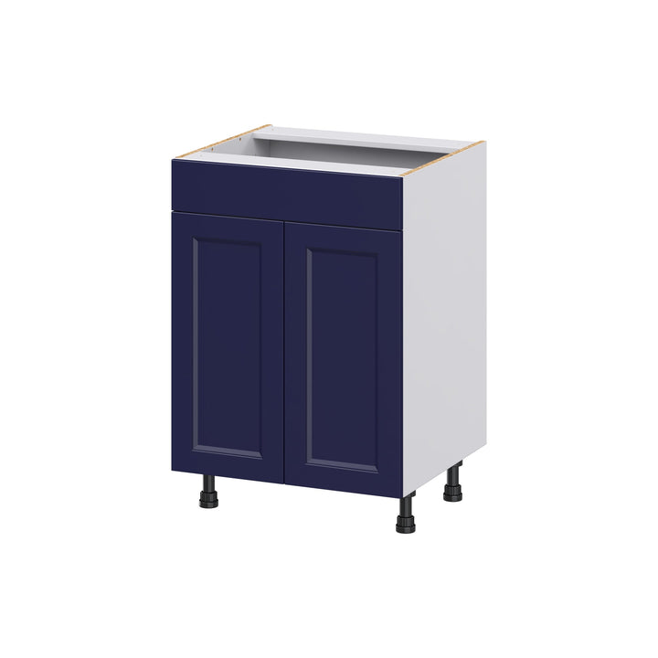 Hugo&Borg Lorette 24-in W x 34.5-in H x 21-in D Navy Blue Sink Base Fully Assembled Cabinet (Recessed Panel Shaker Style)